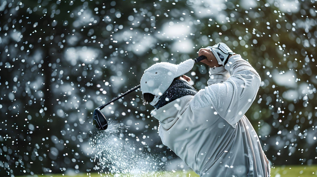 Golf player during winter