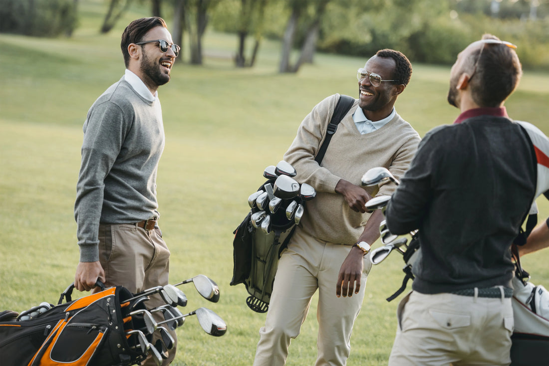 men golfing