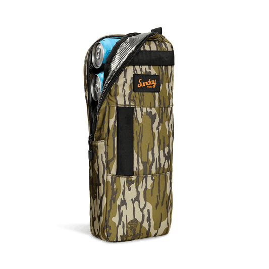 Big Frosty in Mossy Oak Bottomland camo front shot with cans inside