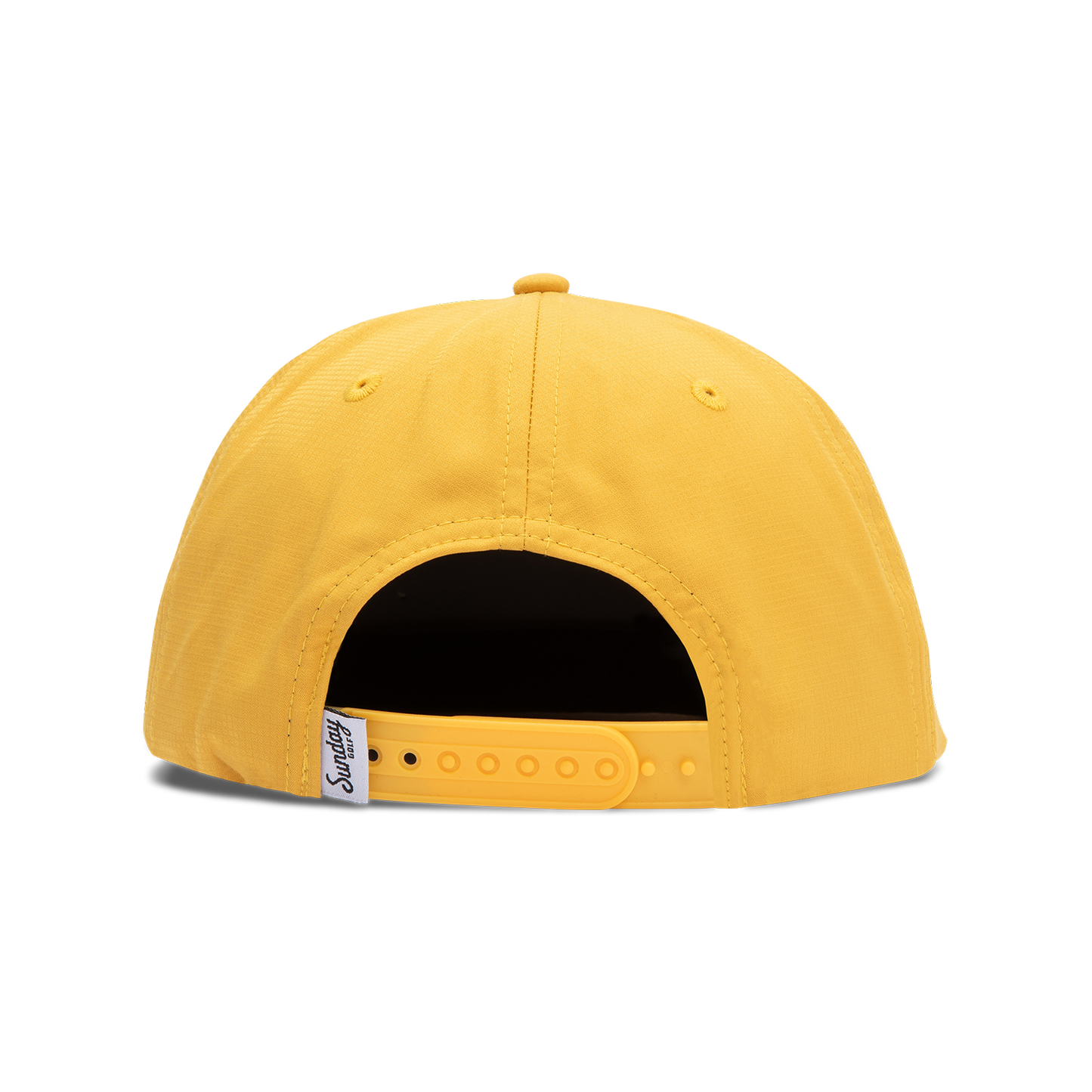 Back view of mustard crushable rope golf hat