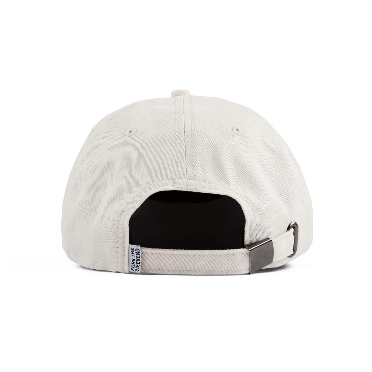 Back shot of off white dad golf hat