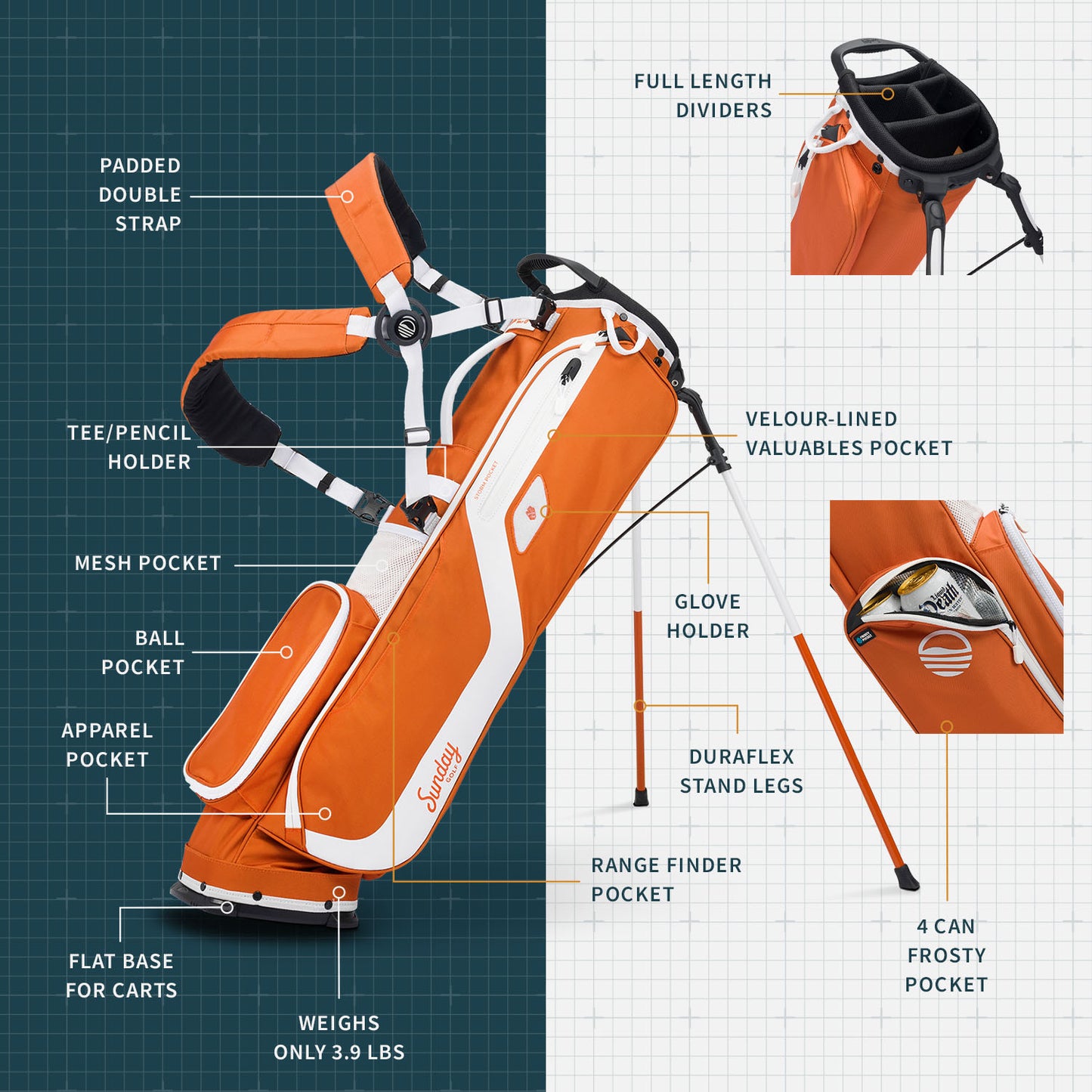 El Camino | Burnt Orange Mid Size Stand Bag