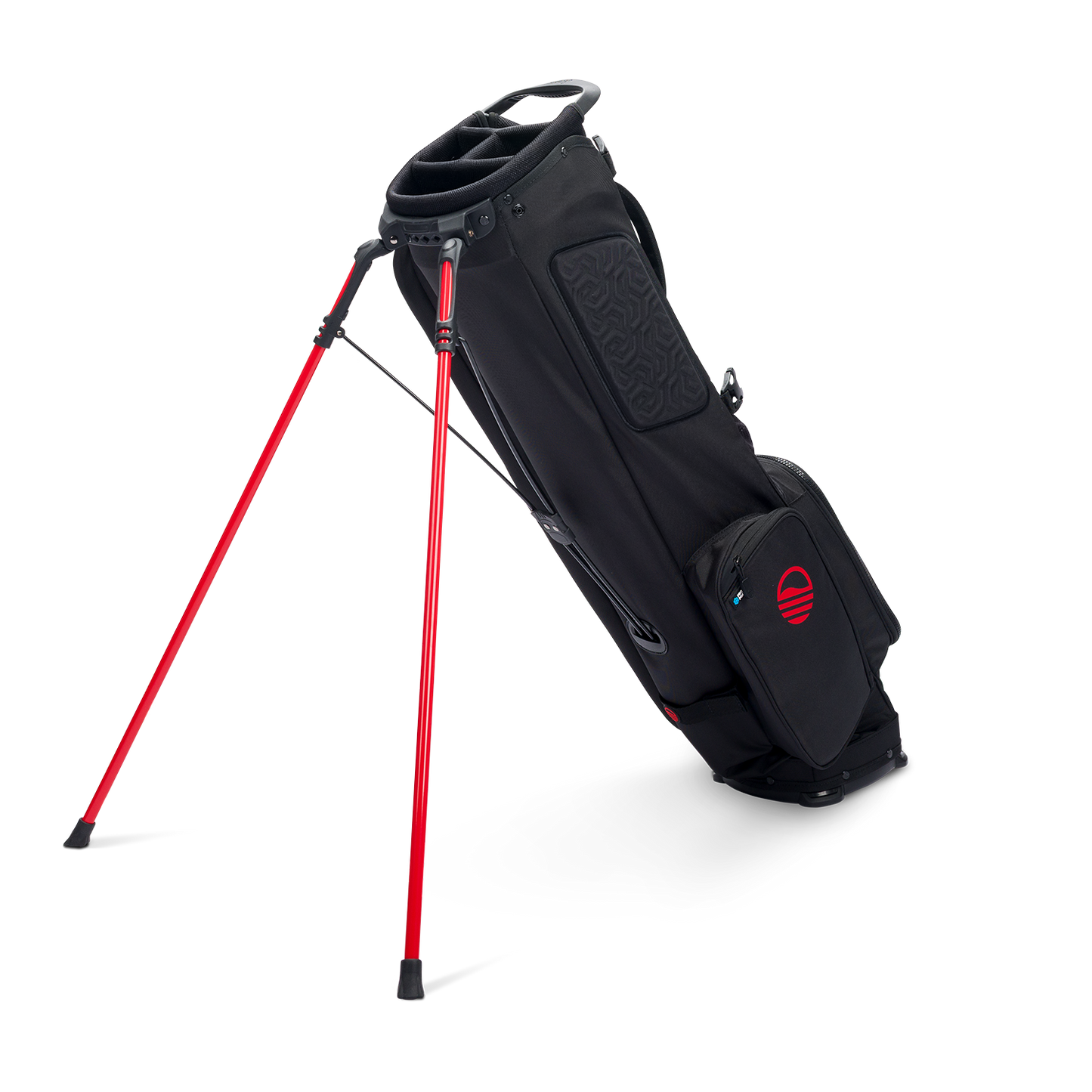A full shot of El Camino golf bag in blackjack facing backward