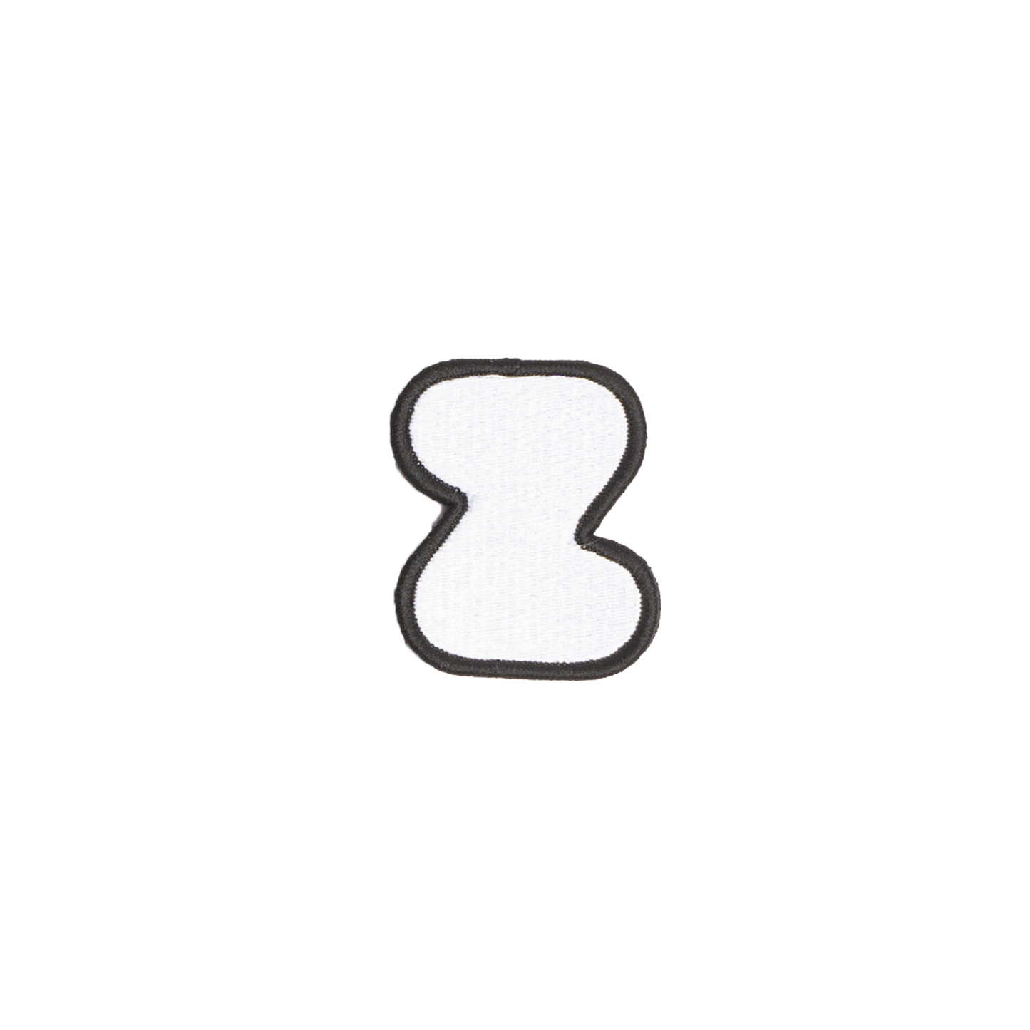 A white embroidered letter 'Z' patch with a black border