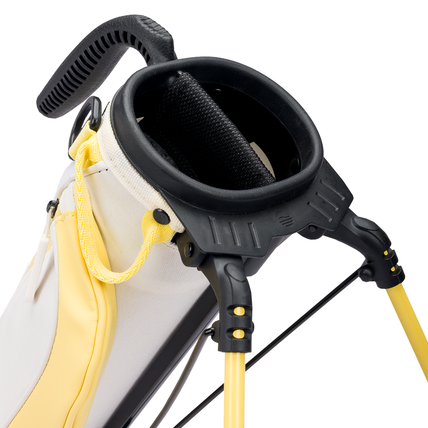 A close up top view of a Mindy Lemon Loma golf bag’s 2-way divider