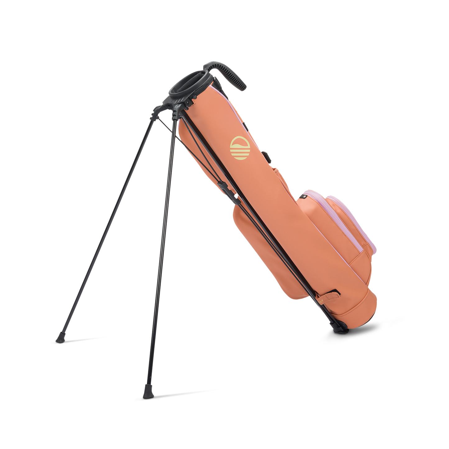 A full shot of standing Loma golf bag in sierra madre facing backward