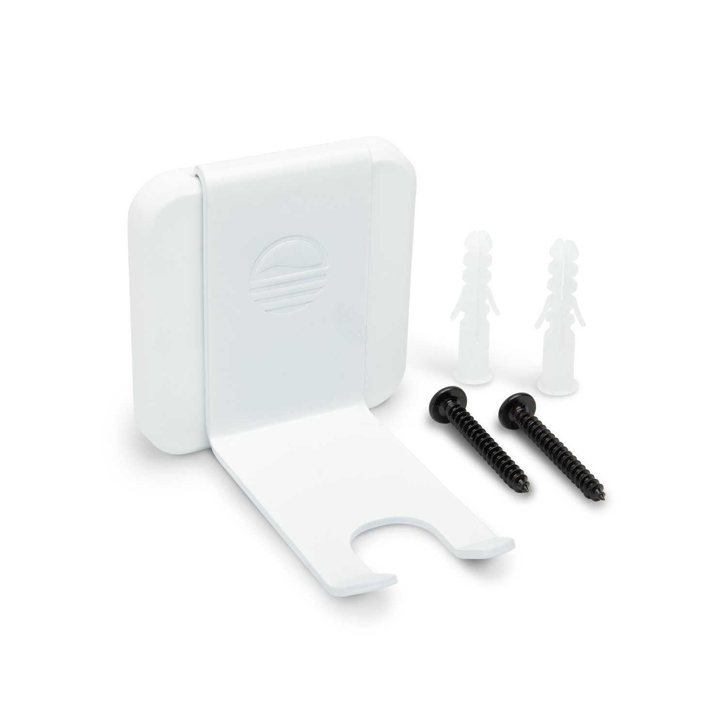 A white Loma Wall hook wall-mounted with a sleek design, made of durable steel with a plastic base plate and screws