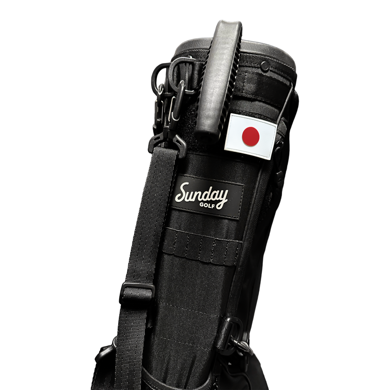 Black Loma golf bag with Japanese flag patch on it