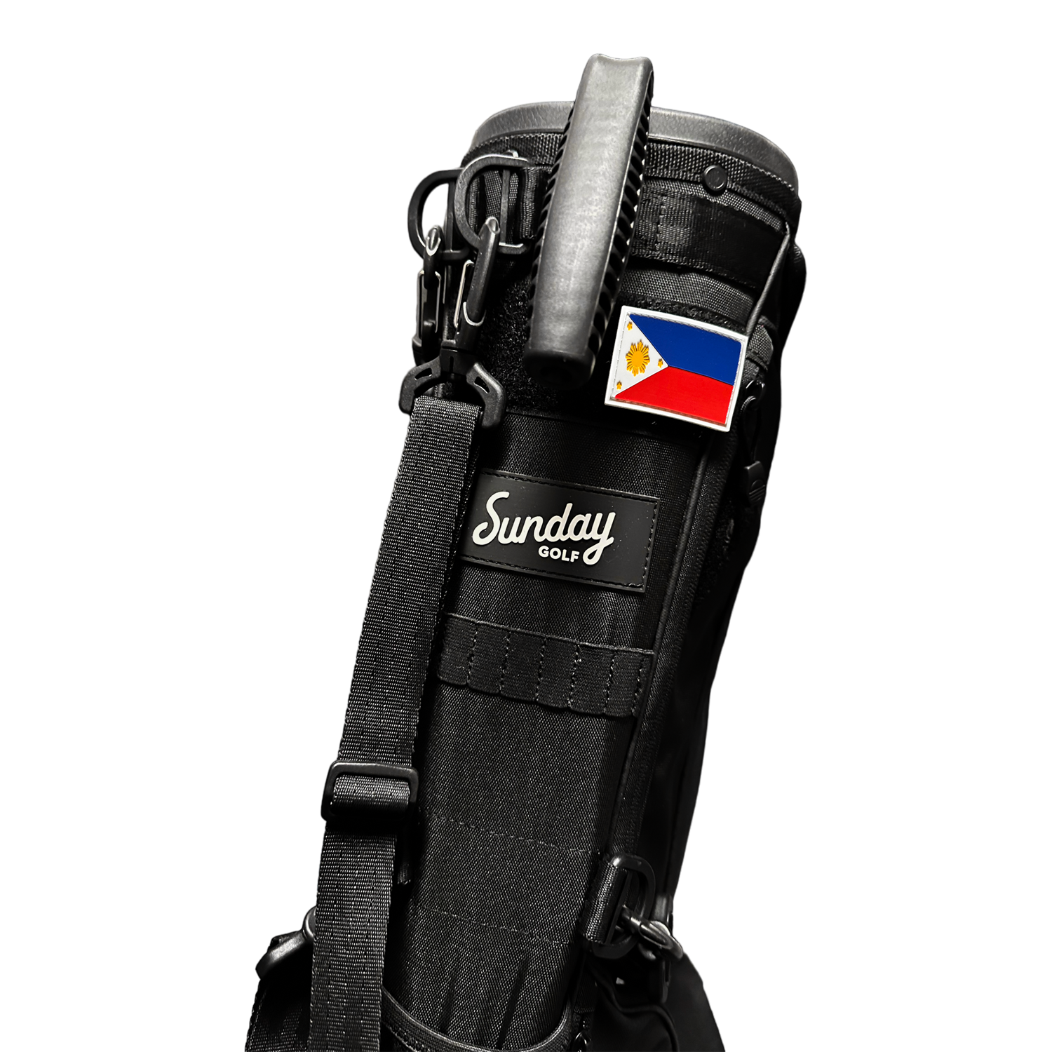 Black Loma golf bag with The Philippines flag patch on it