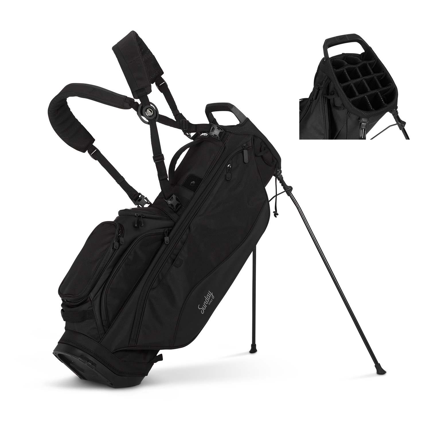 Ryder 14 | Full Size Stand Bag - Matte Black – Sunday Golf