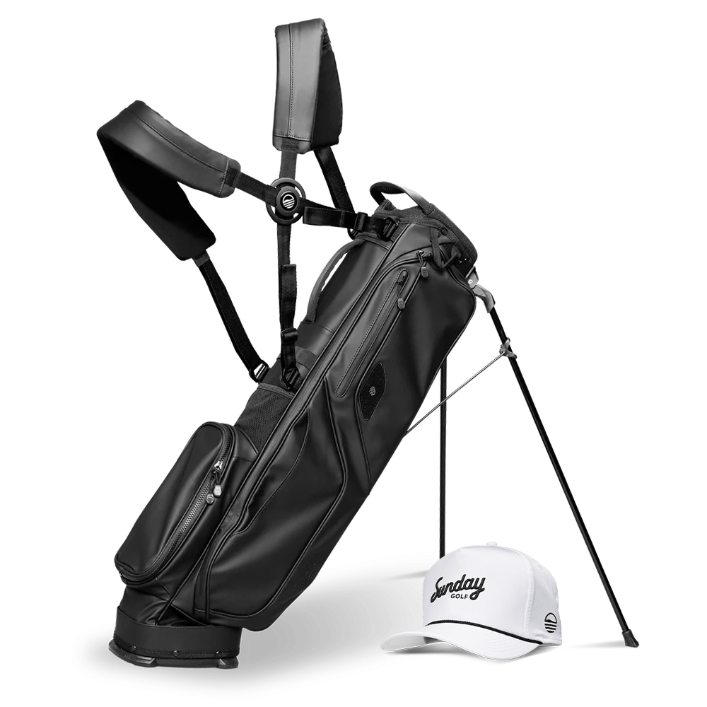 El Camino S-Class Bundle w/ White Rope Hat | Black Vegan Leather Mid Size Stand Bag