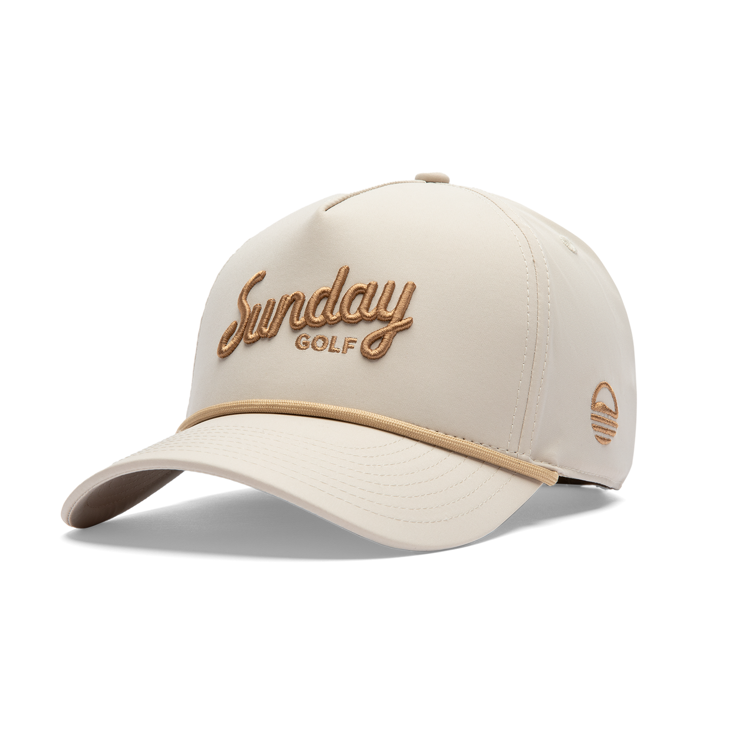 Front shot of toasted almond rope golf hat