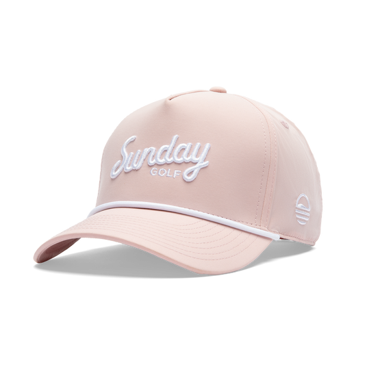 Front shot of pink rope golf hat