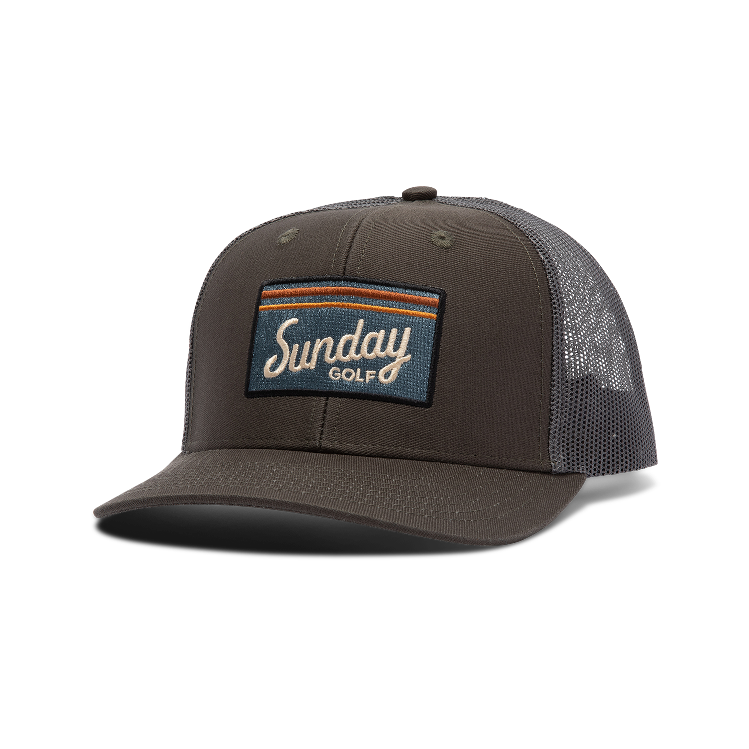 Front shot of gray trucker golf hat