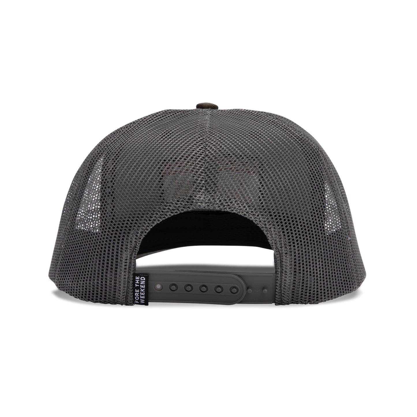 Back View of gray trucker golf hat