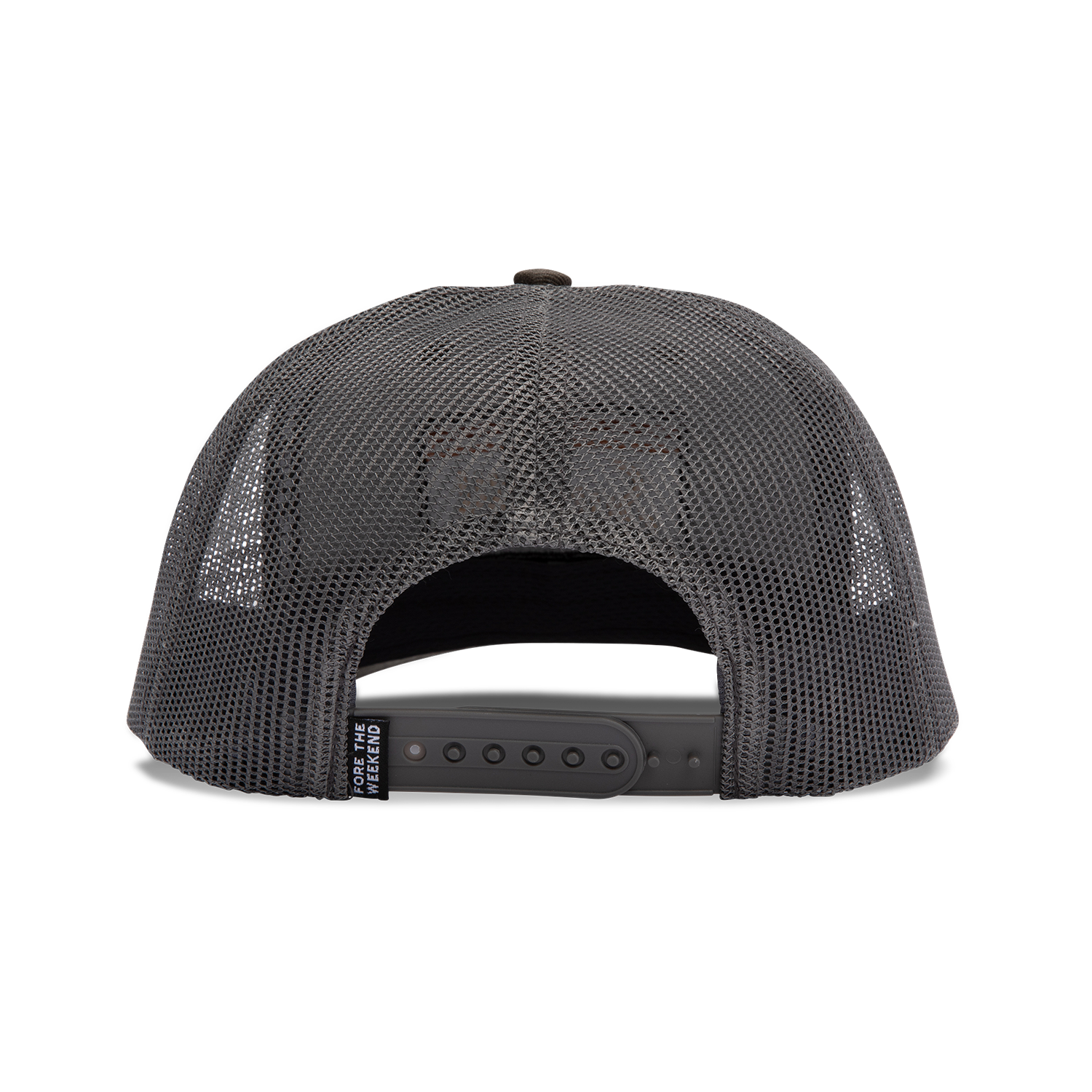 Back View of gray trucker golf hat