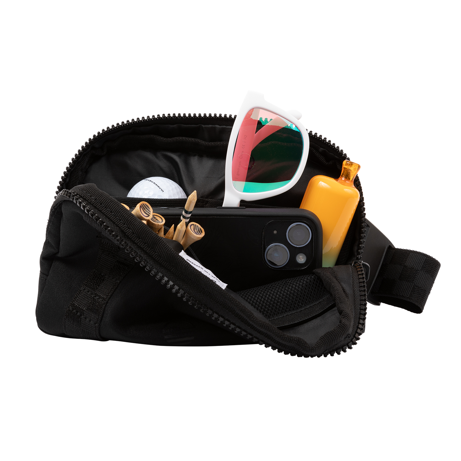 Women's Belt Bag Black with Accessories