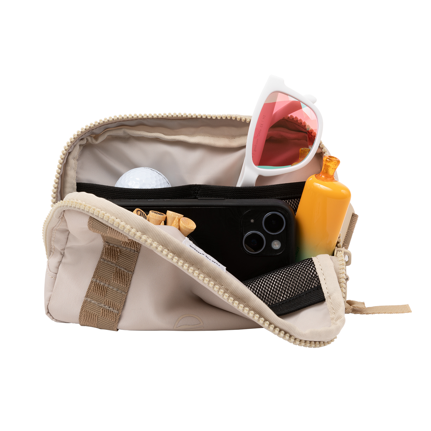 Women's Belt Bag in Toasted Almond with Accessories