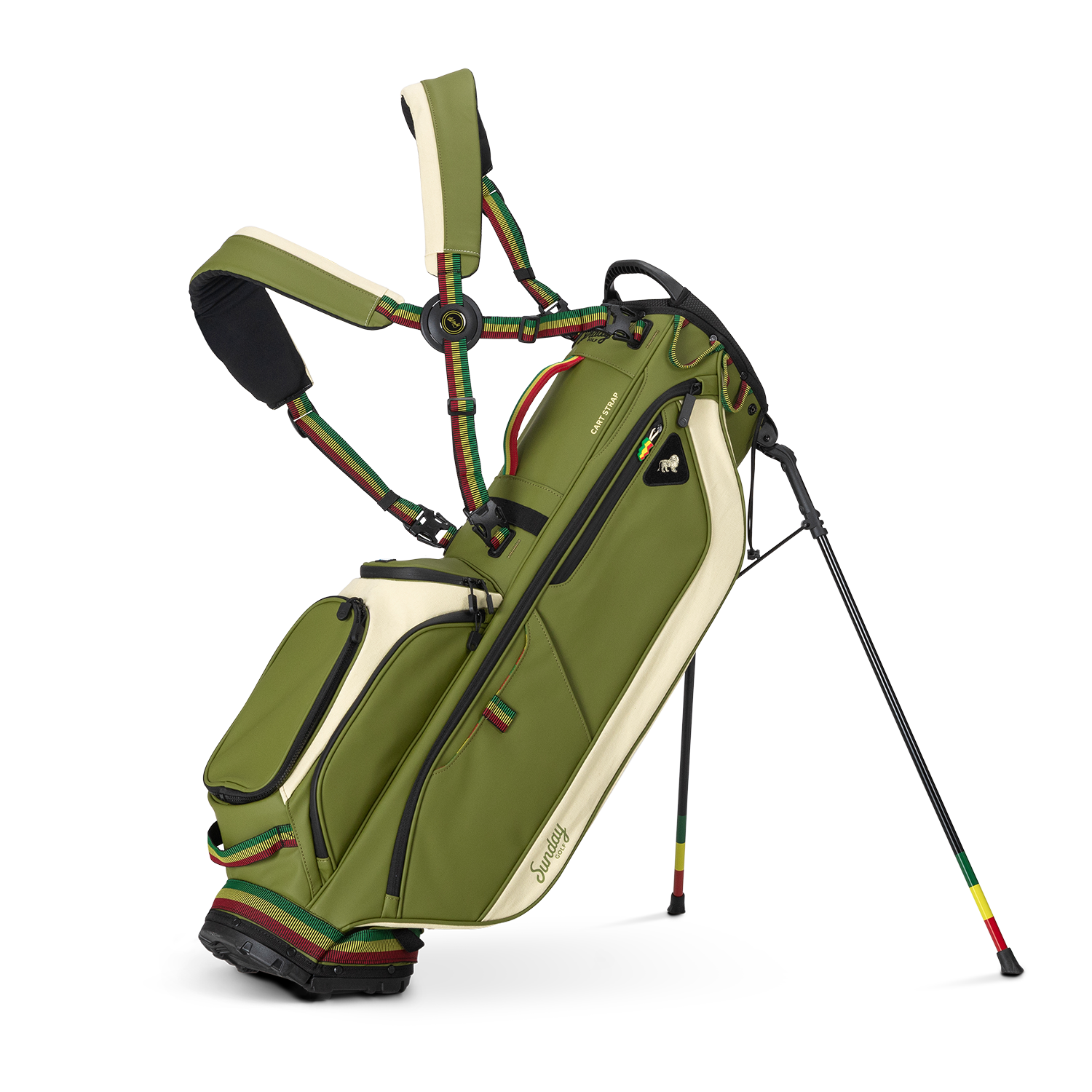 Ryder | Full Size Stand Bag - Bob Marley Olive/Hemp – Sunday Golf Ryder | Full Size Stand Bag - Bob Marley Olive/Hemp – Sunday Golf