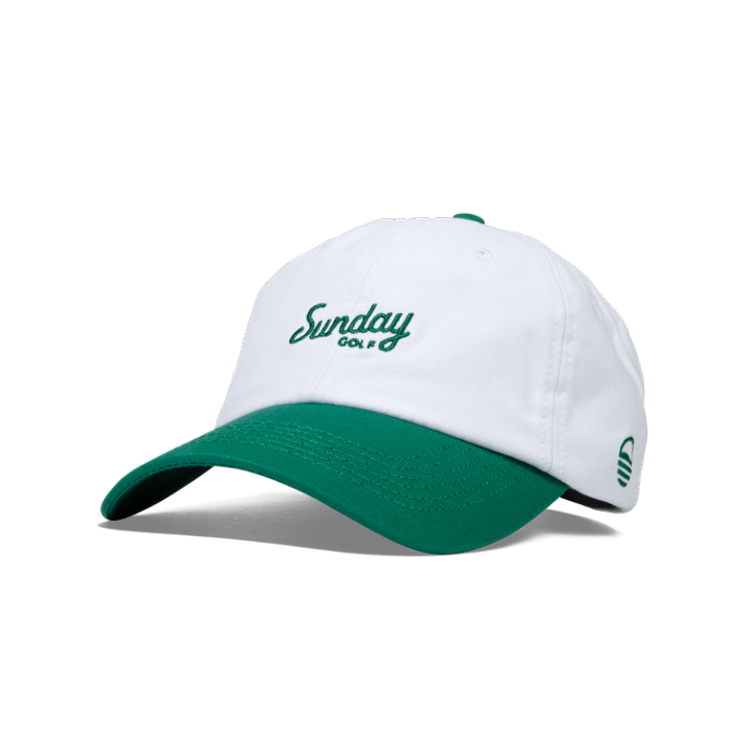 Dad Hat White & Green Color Front Shot