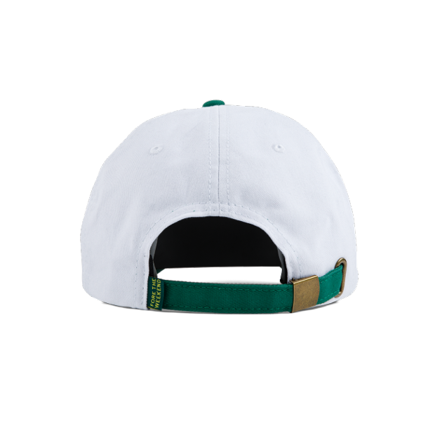 Dad Hat White & Green Color Back Shot