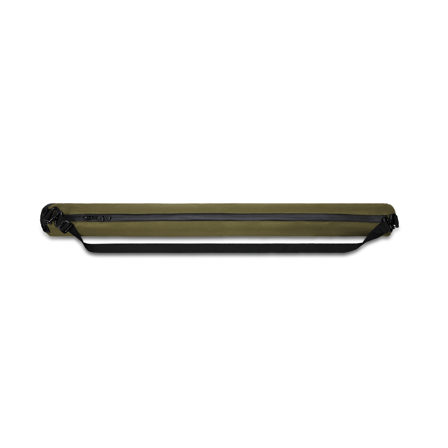 Beer Sleeve Cooler in olive with coated zipper fully closed