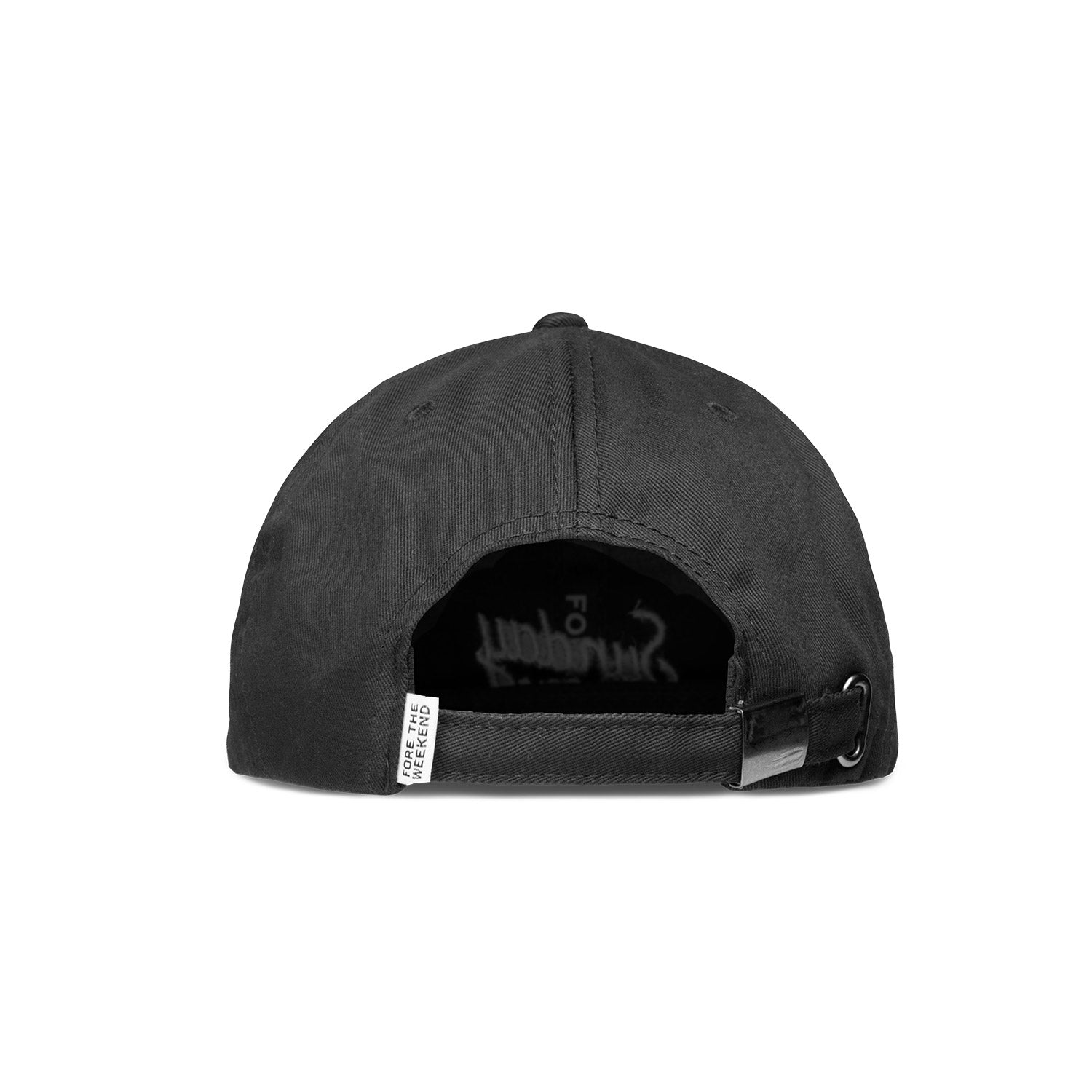 Back shot of matte black dad golf hat
