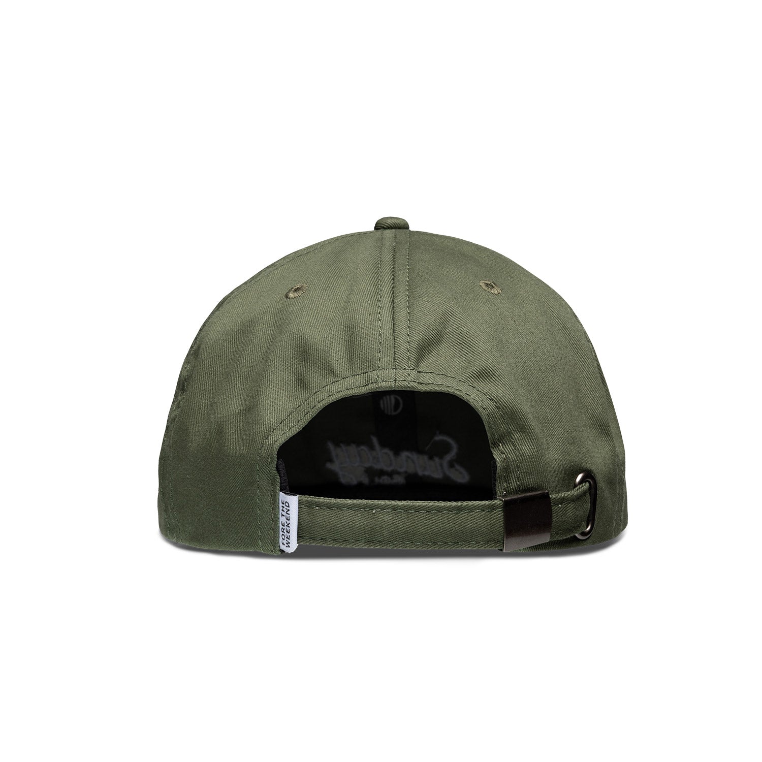 Back shot of olive green dad golf hat