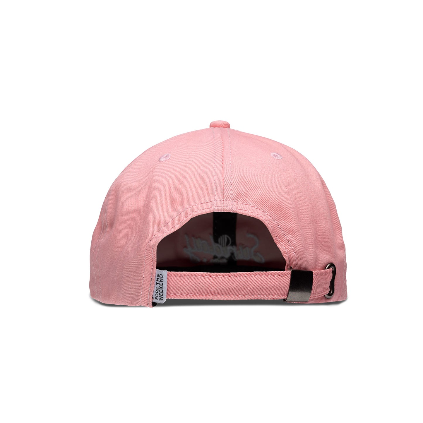 Back shot of coral pink dad golf hat