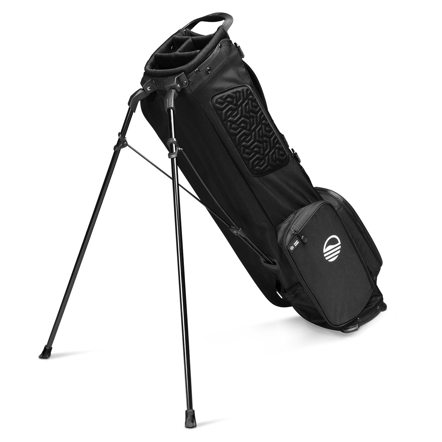 A full shot of El Camino golf bag in matte black facing backward