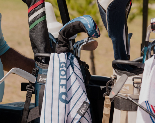 Sunday golf towels hometown pinstriped