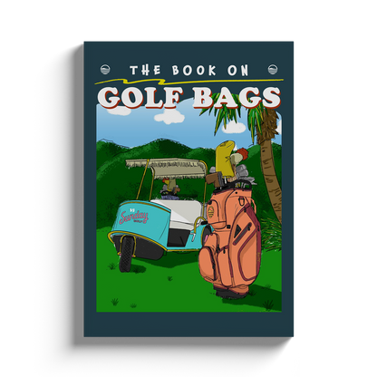 Front shot of the book on golf bags