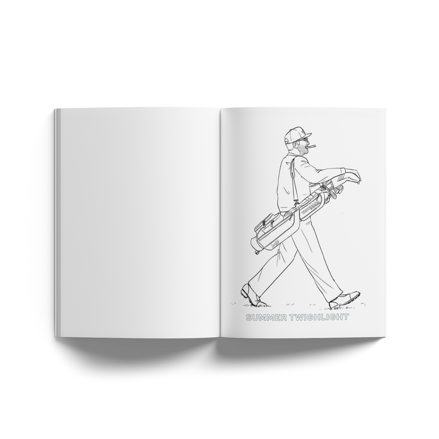 illustration of a guy walking with his golf bag