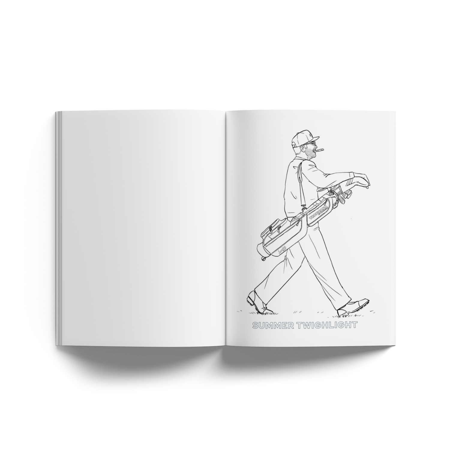 illustration of a guy walking with his golf bag