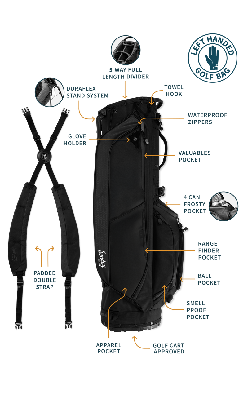 Ryder Lefty | Matte Black Full Size Stand Bag