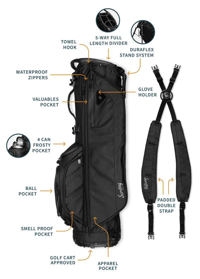 Storm Ryder | Black Waterproof Full Size Stand Bag