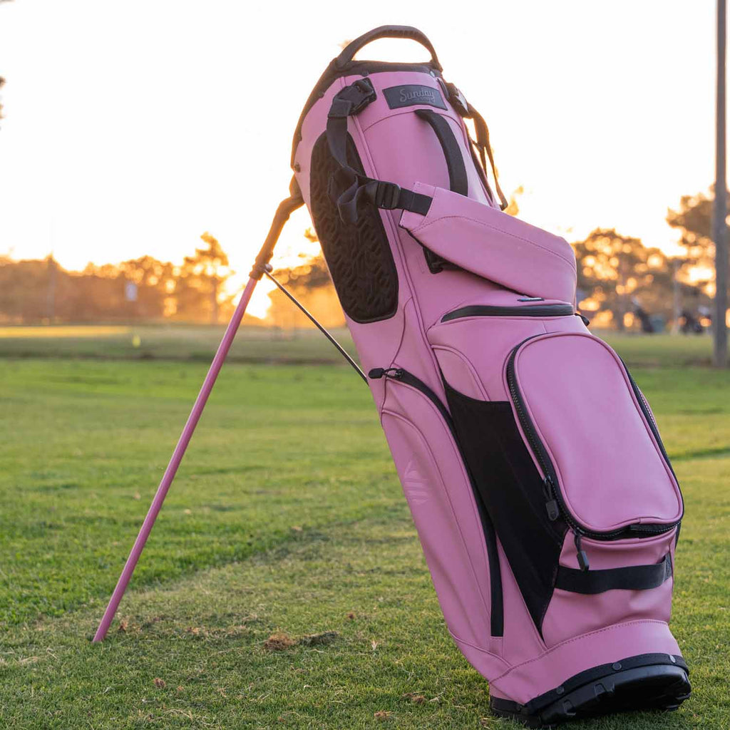 Ryder S Class Pink Leather Full Size Stand Bag Sunday Golf ryder-s-class-pink-leather-full-size-stand-bag-sunday-golf