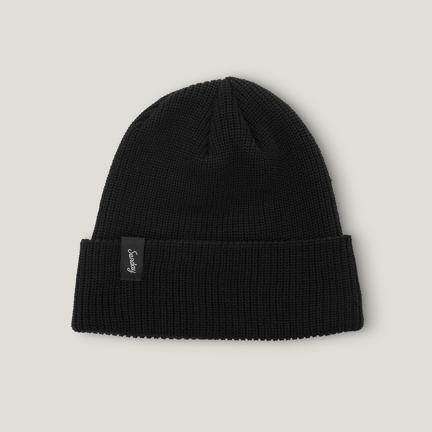 front shot of black mickey beanie