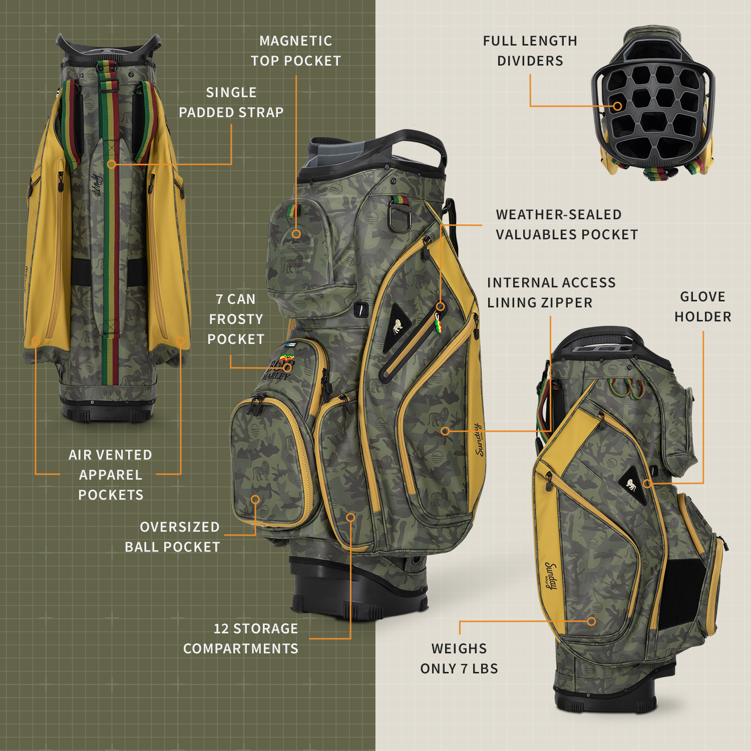 Big Rig | Bob Marley Camo Cart Bag