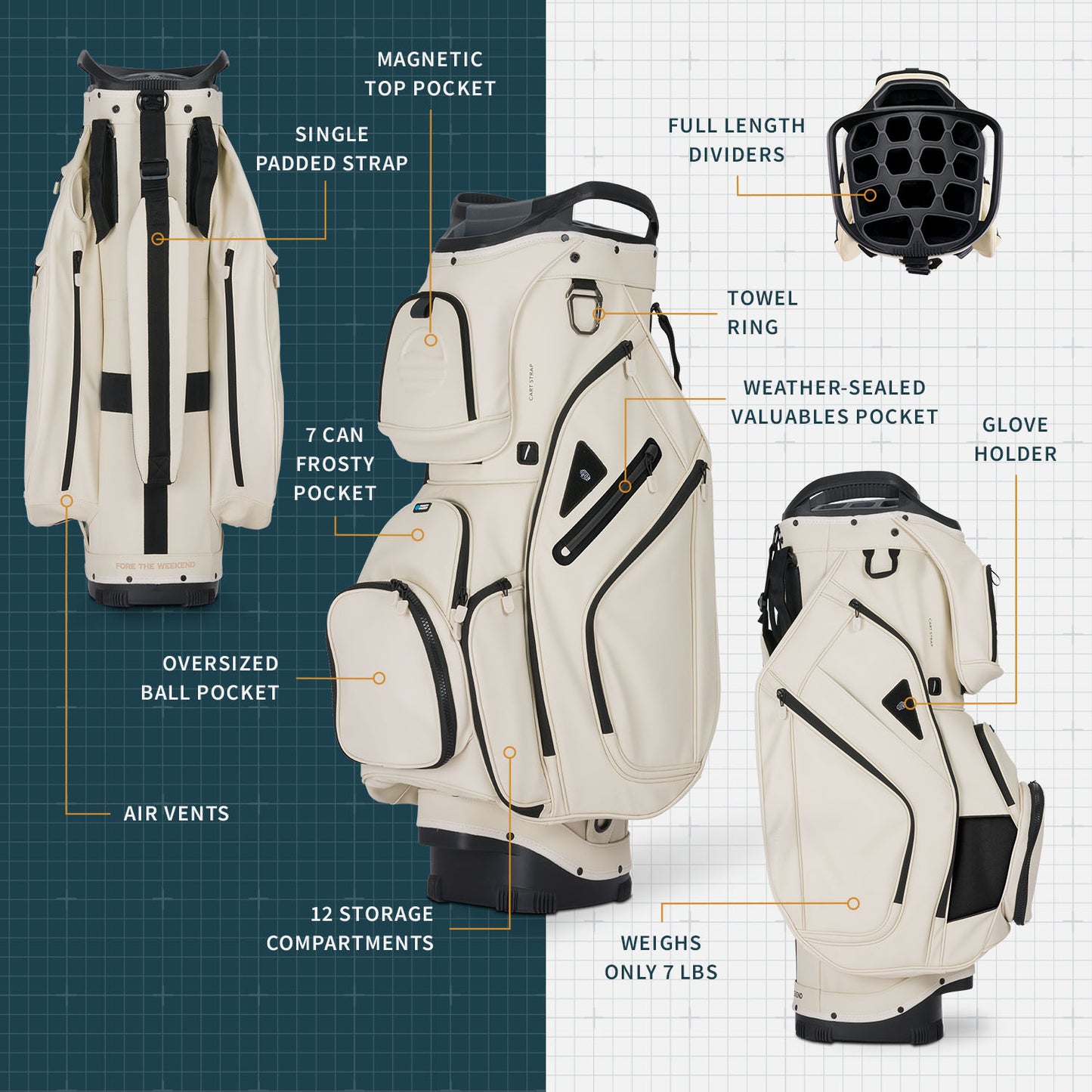 The Big Rig S-Class |  Cream Vegan Leather Cart Bag