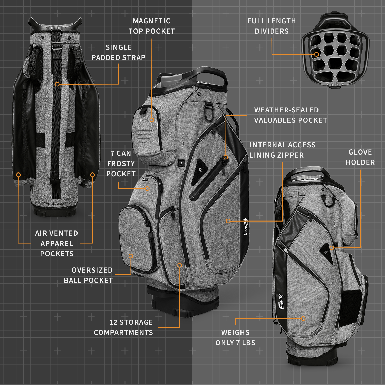 Big Rig | Heather Gray Cart Bag