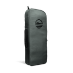 A rear shot of big frosty golf cooler bag in midnight green with gloss black logo 