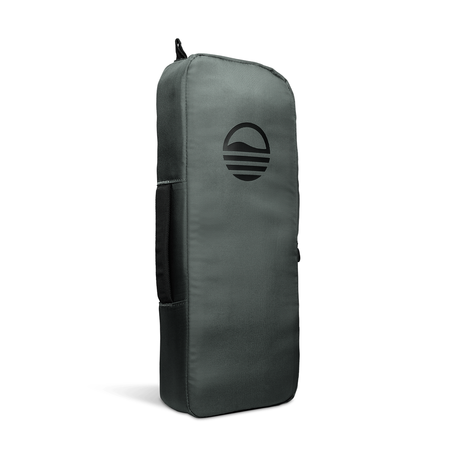 A rear shot of big frosty golf cooler bag in midnight green with gloss black logo 