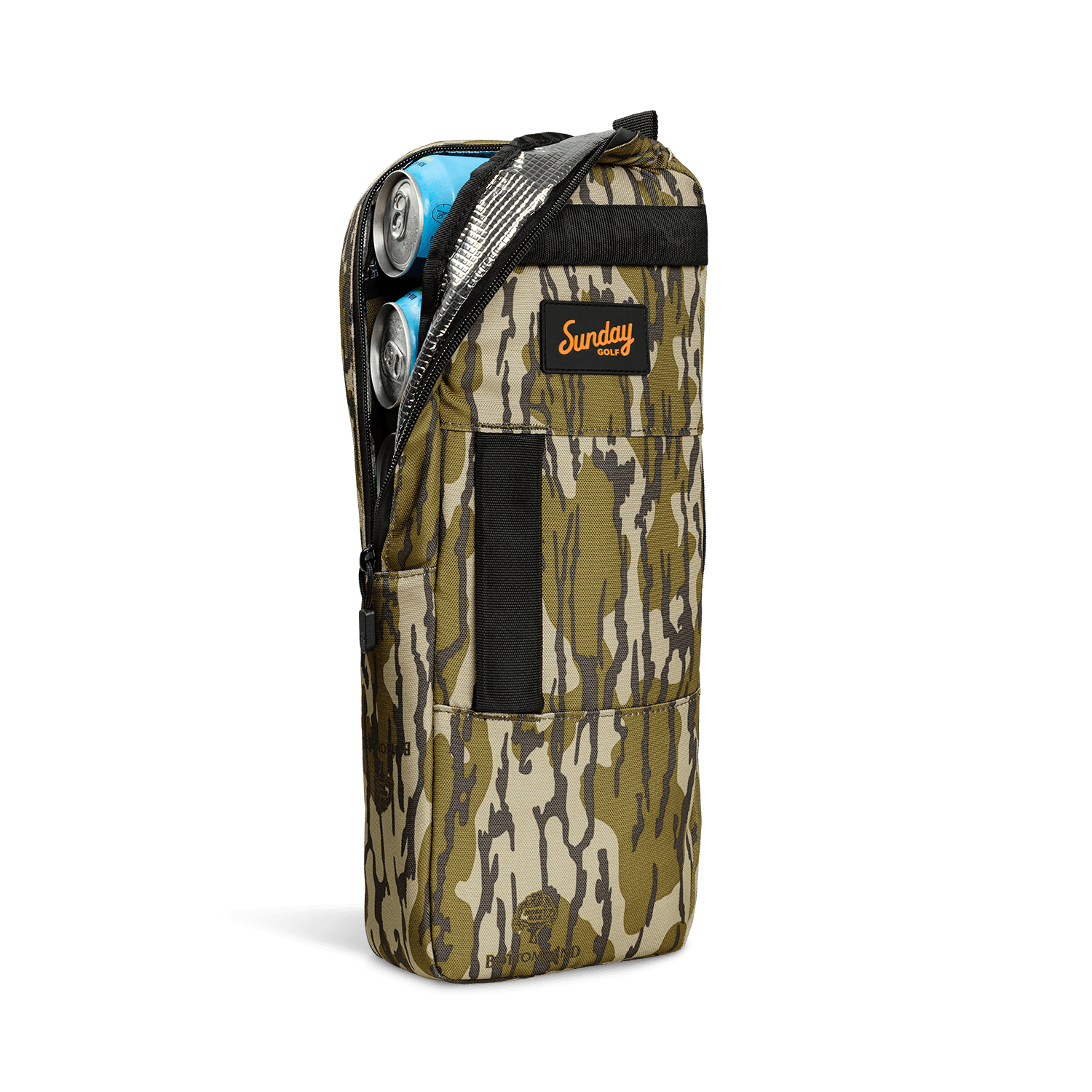 Big Frosty in Mossy Oak Bottomland camo front shot with cans inside 