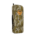 Big Frosty in Mossy Oak Bottomland camo back shot with Sunday Golf orange logo