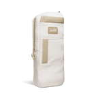 A front shot of big frosty golf cooler bag in toasted almond fully zipped