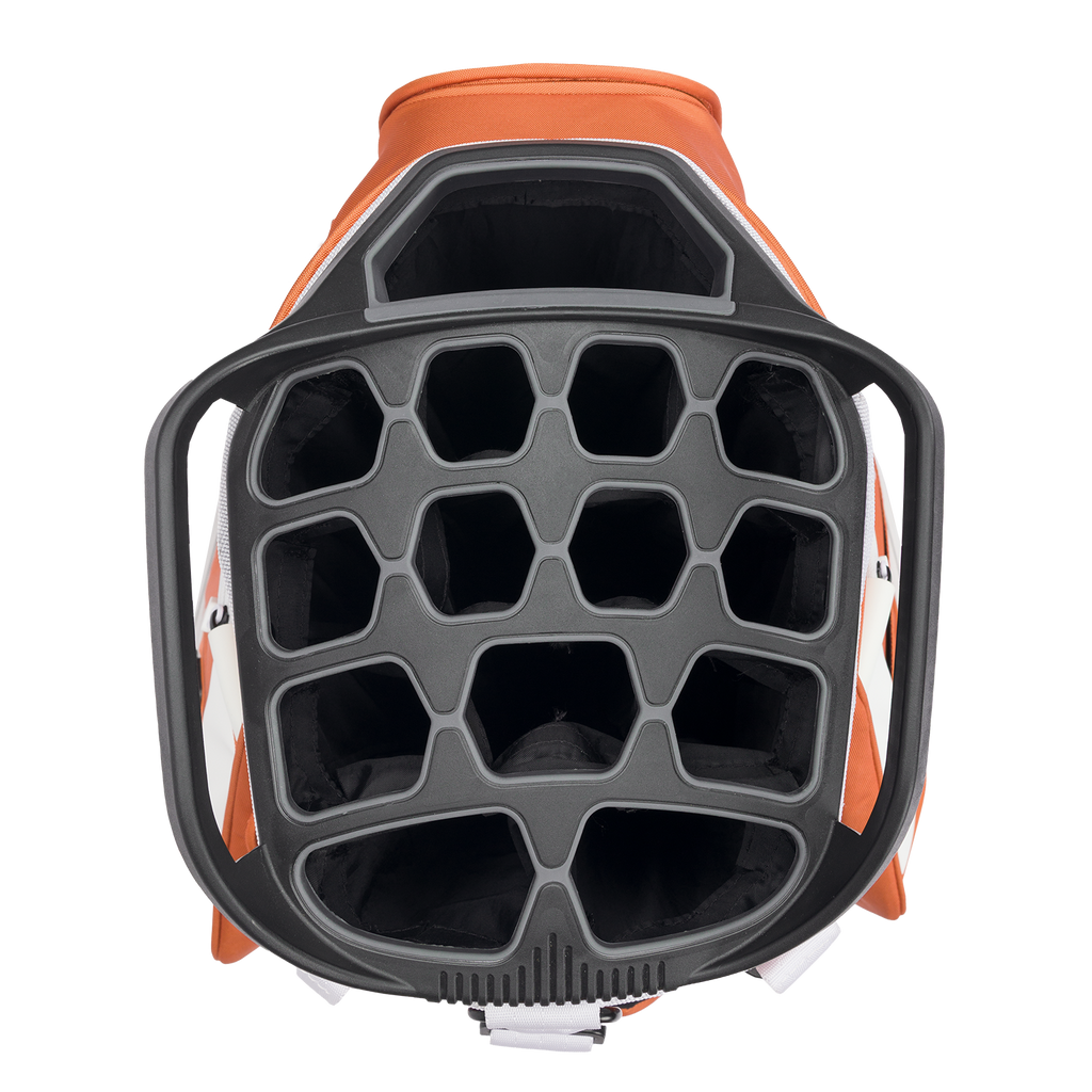Top view of Big Rig golf bag showing its 14-way divider