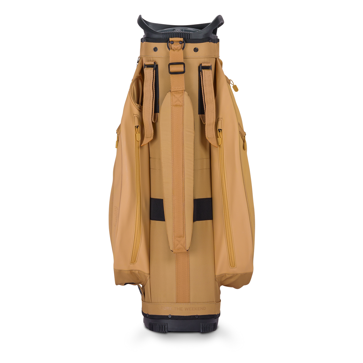 Back shot of Big Rig golf bag in clay thompson showing the strap of the band
