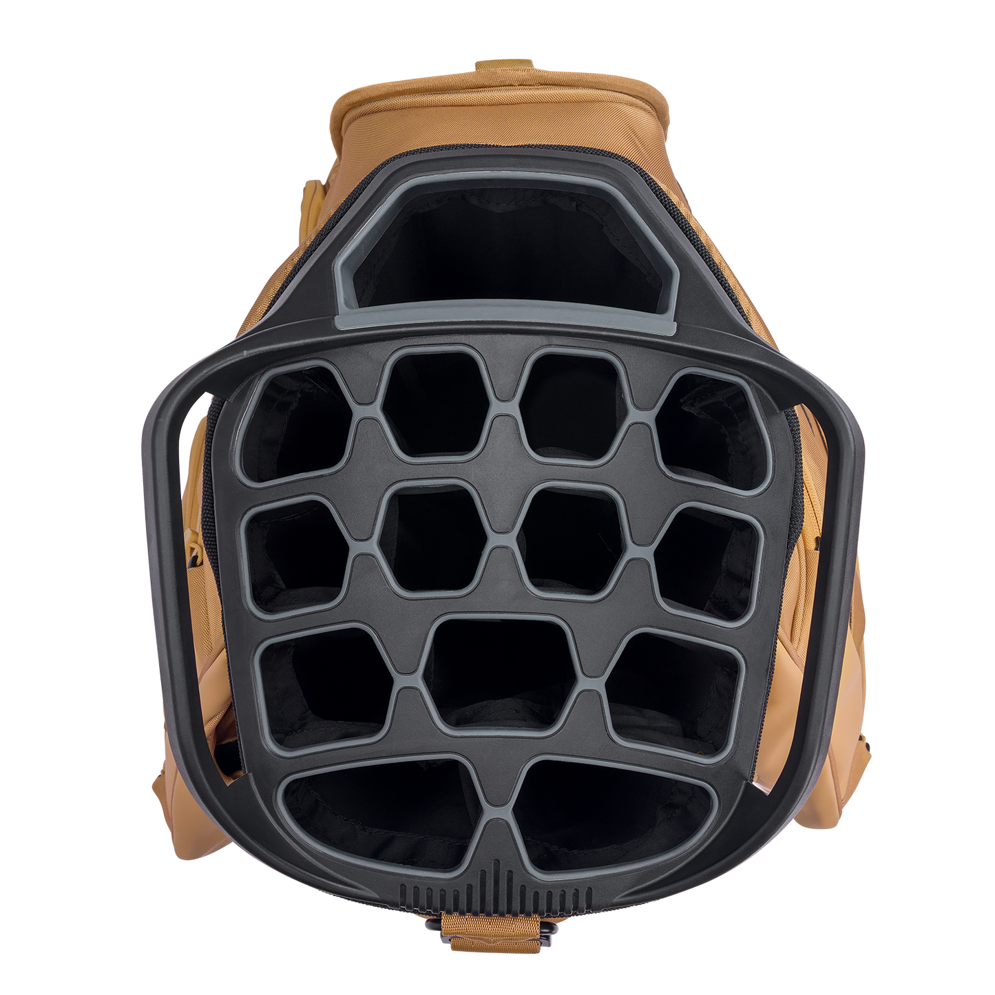Top view of Big Rig golf bag showing its 14-way divider
