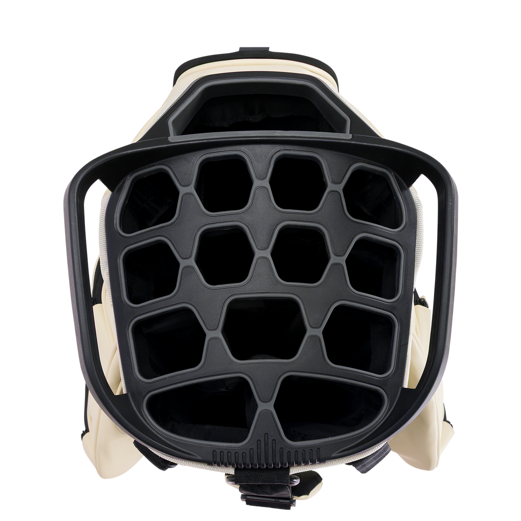 Top view of Big Rig S-class golf bag showing its 14-way divider